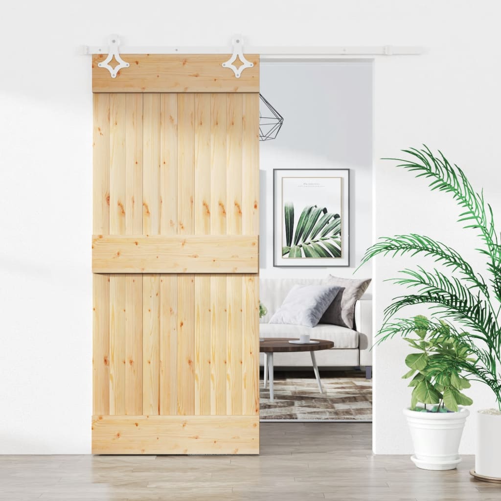 Vidaxl sliding door with batter 90x210 cm solid pine