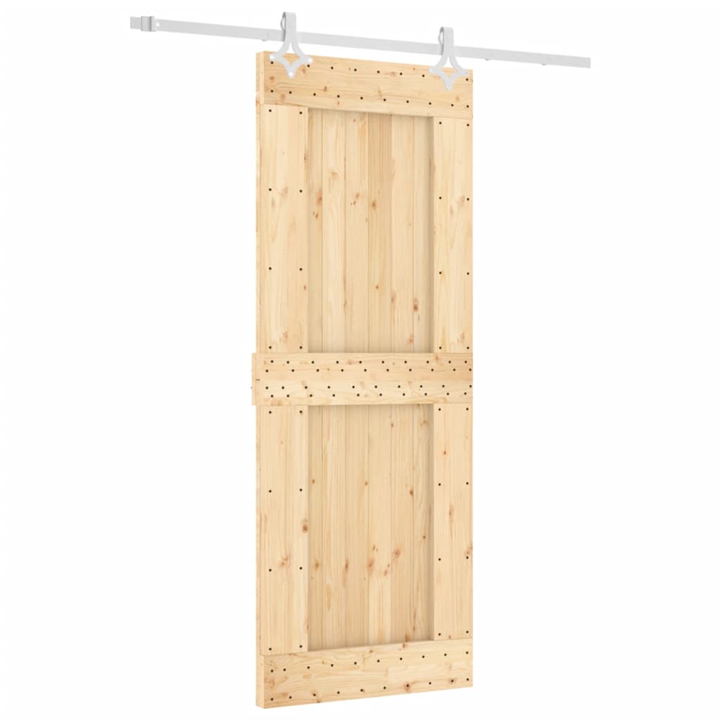 VidaXL Schuifdeur met beslag 80x210 cm massief grenenhout