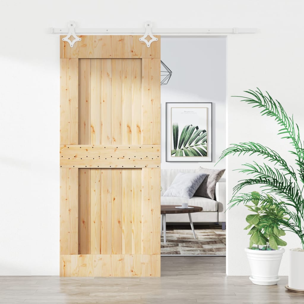 Puerta corredera de Vidaxl con masa de 85x210 cm de pino sólido