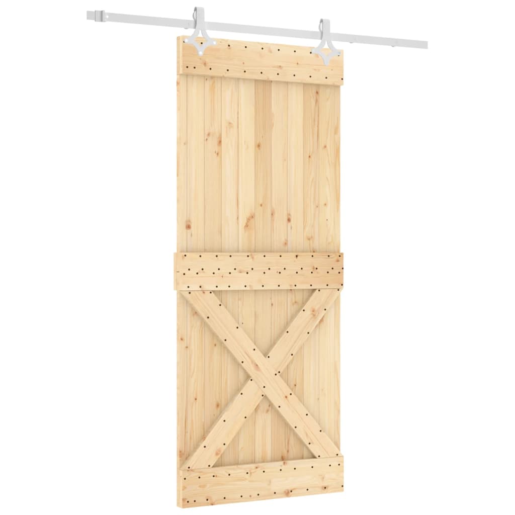 VidaXL Schuifdeur met beslag 85x210 cm massief grenenhout