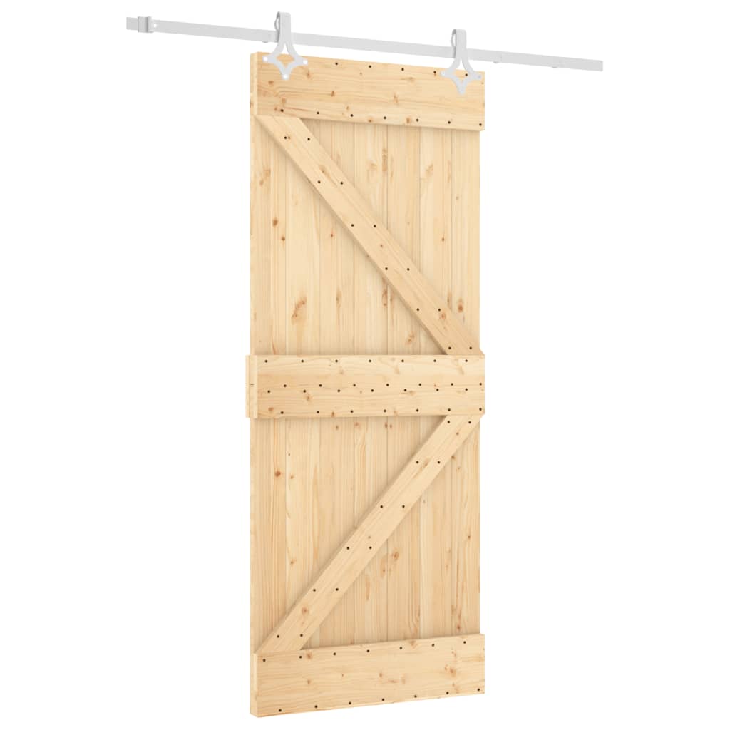 Porta scorrevole Vidaxl con pino solido da 85x210 cm