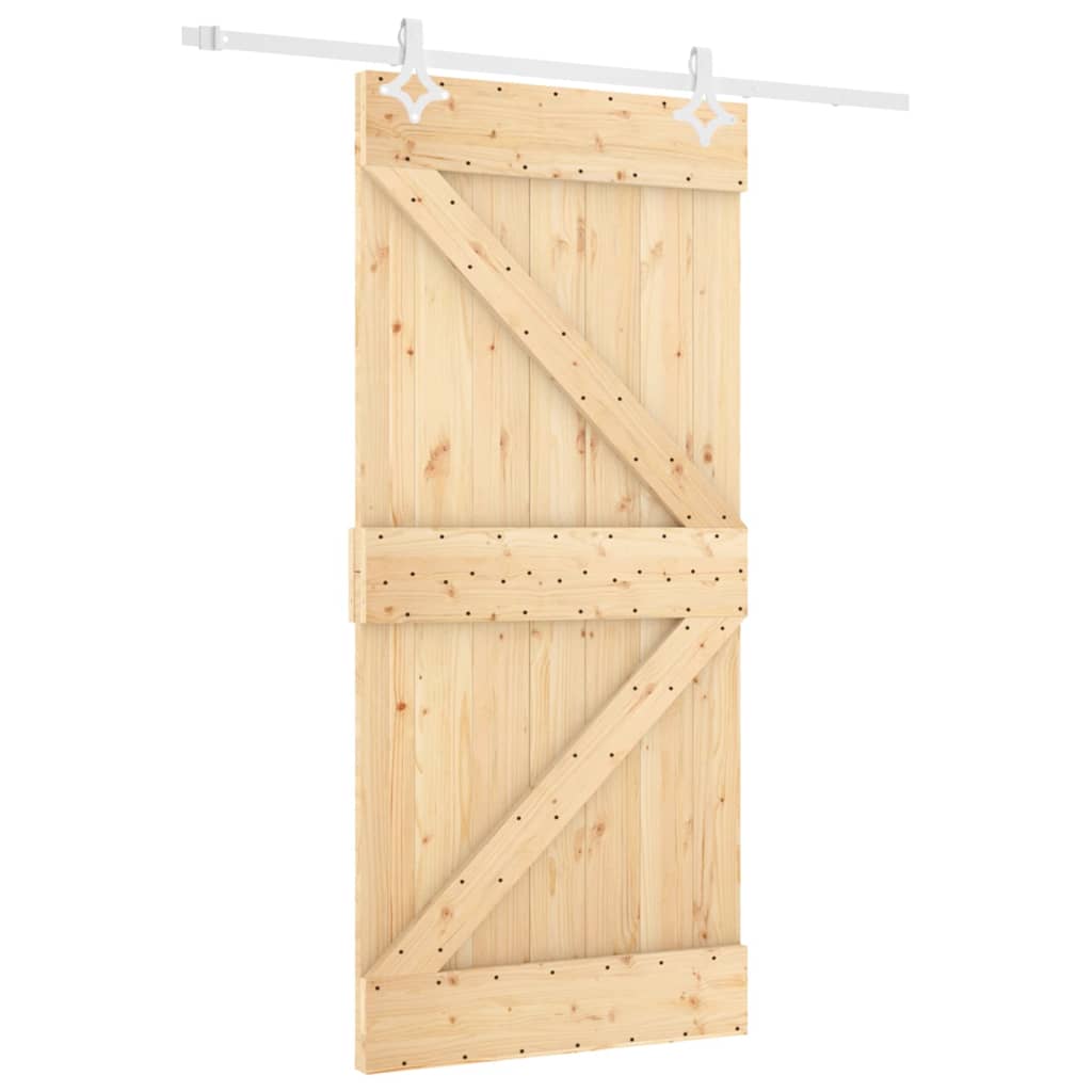 Puerta corredera de Vidaxl con masa de 90x210 cm de pino sólido