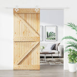 Puerta corredera de Vidaxl con masa 100x210 cm de pino sólido