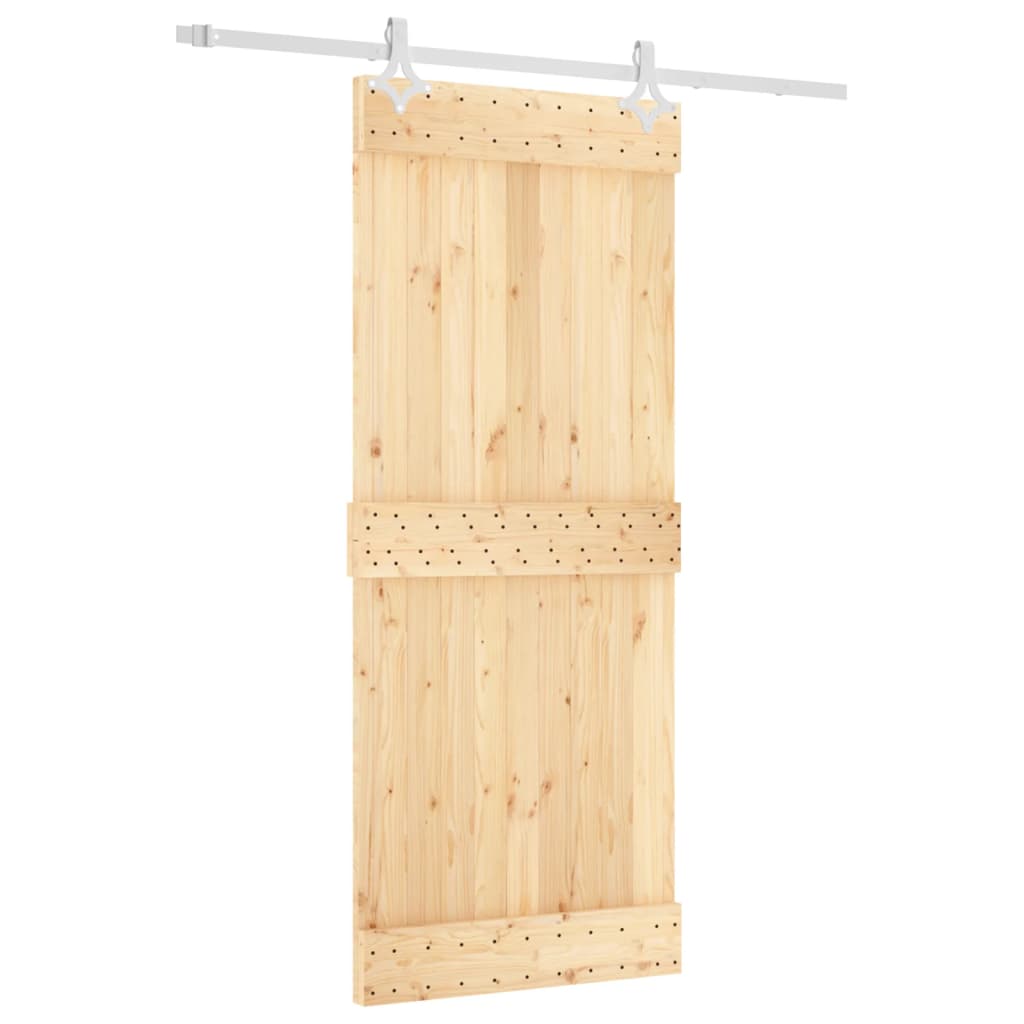 VidaXL Schuifdeur met beslag 85x210 cm massief grenenhout