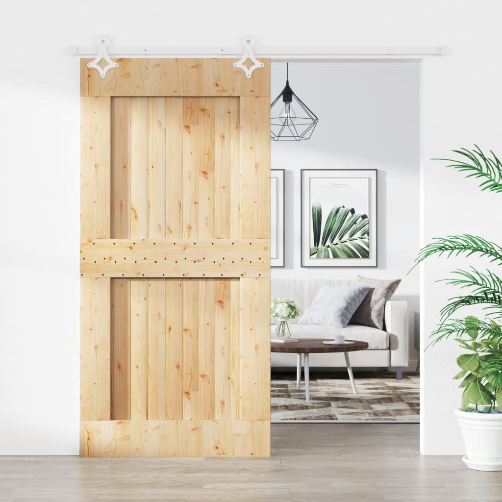 VidaXL sliding door with batter 100x210 cm Solid pine