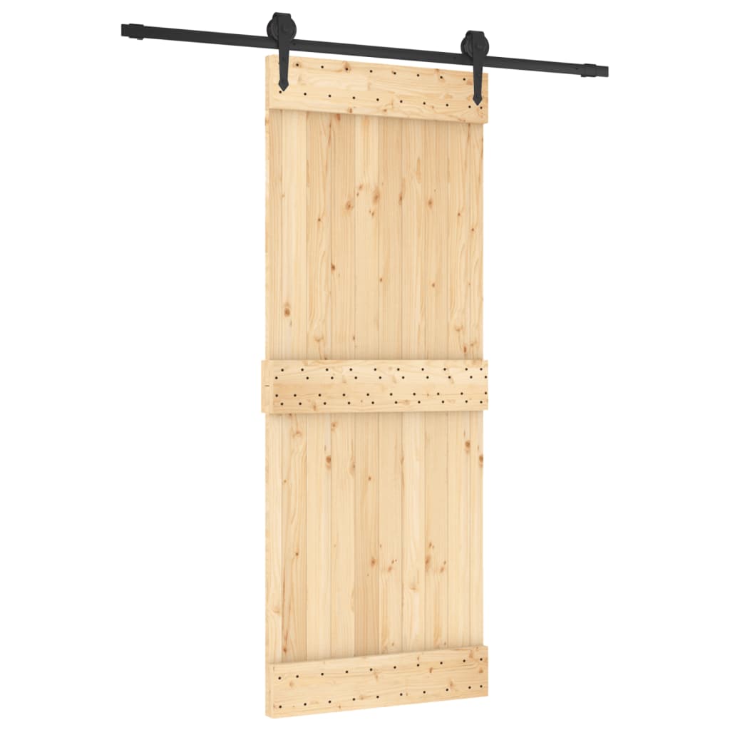 Puerta corredera de Vidaxl con masa 80x210 cm de pino sólido