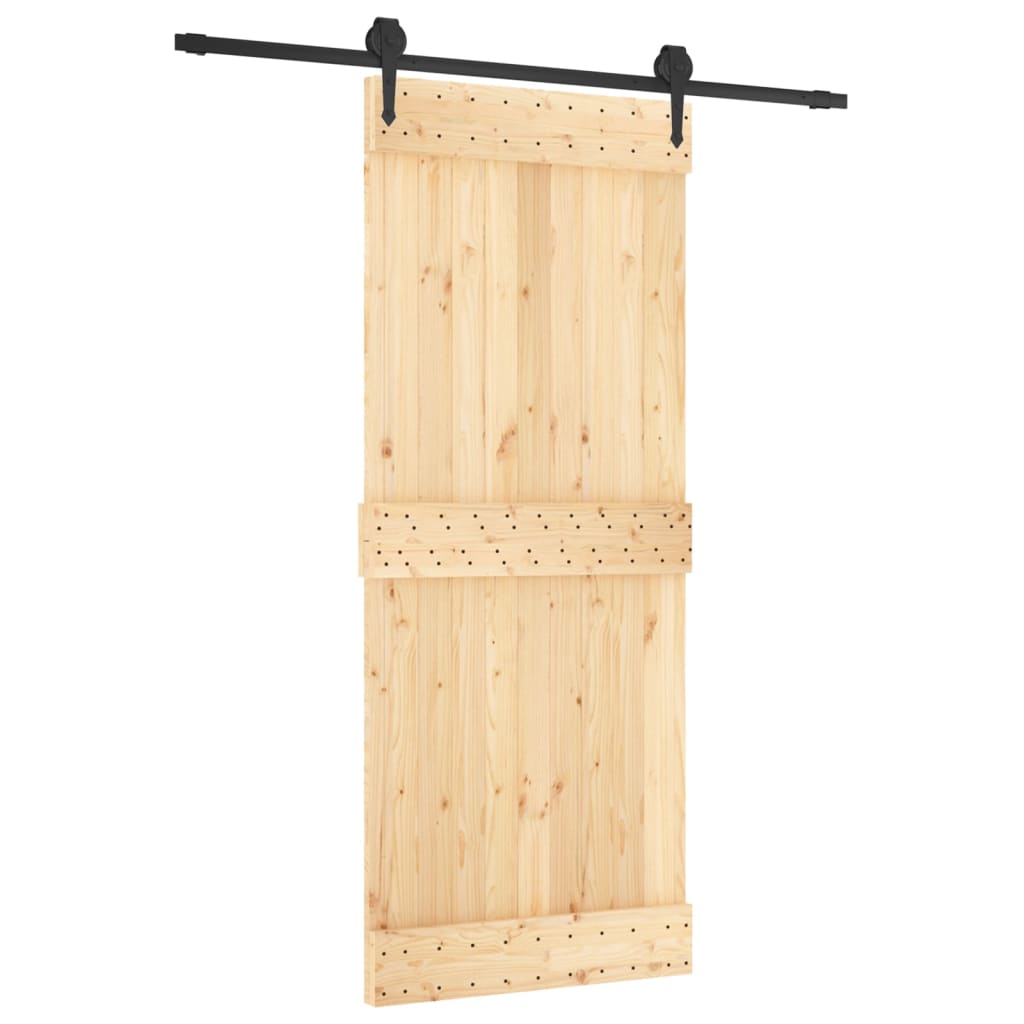 VidaXL Schuifdeur met beslag 85x210 cm massief grenenhout