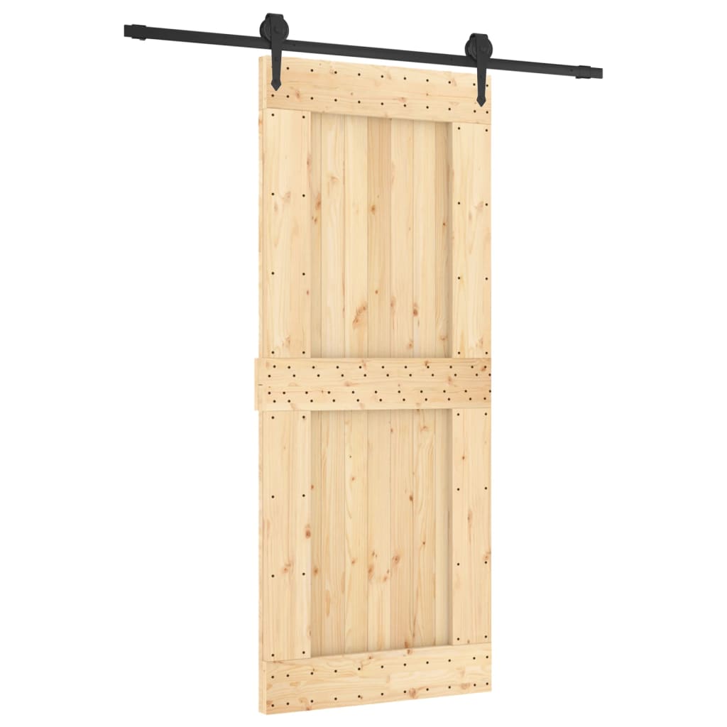 Puerta corredera de Vidaxl con masa de 85x210 cm de pino sólido