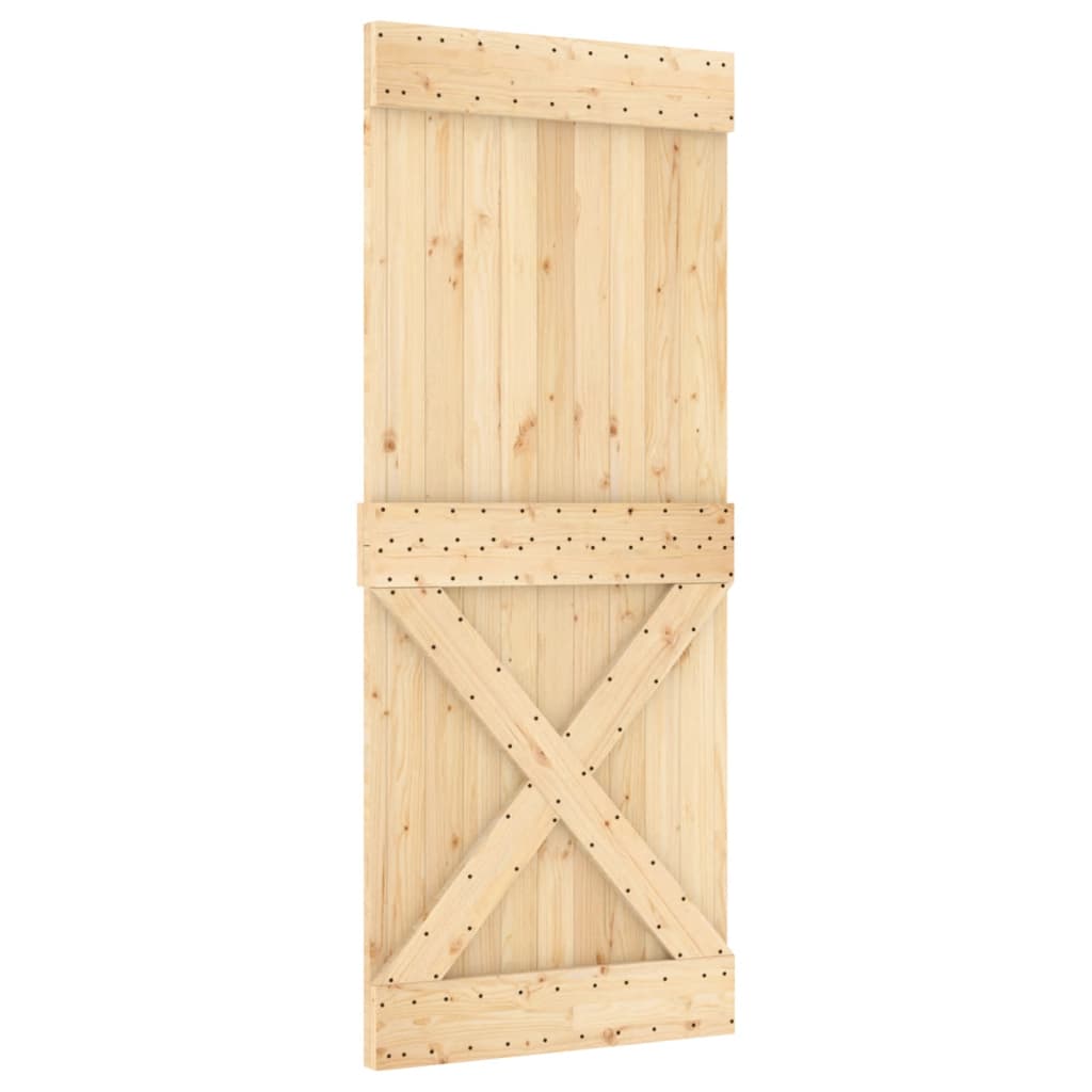 Puerta corredera de Vidaxl con masa 80x210 cm de pino sólido