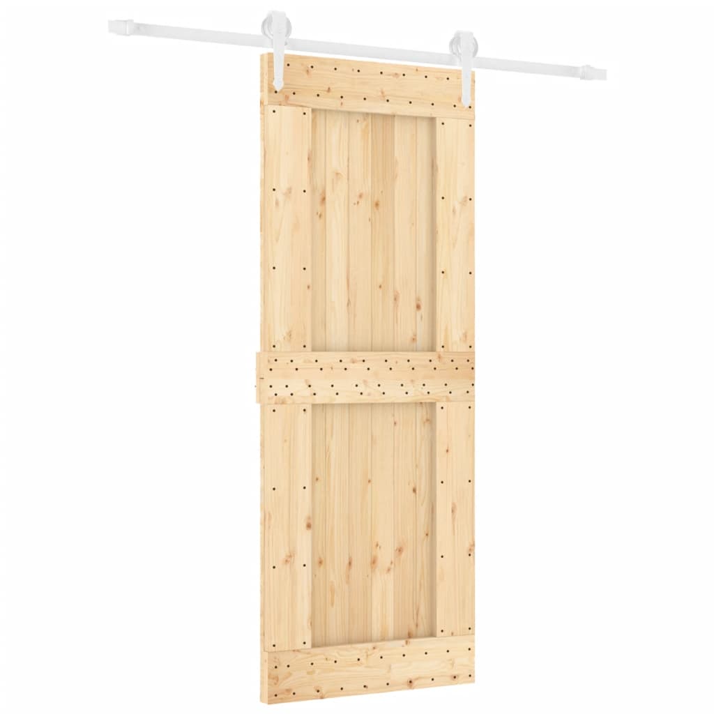 Puerta corredera de Vidaxl con masa 80x210 cm de pino sólido