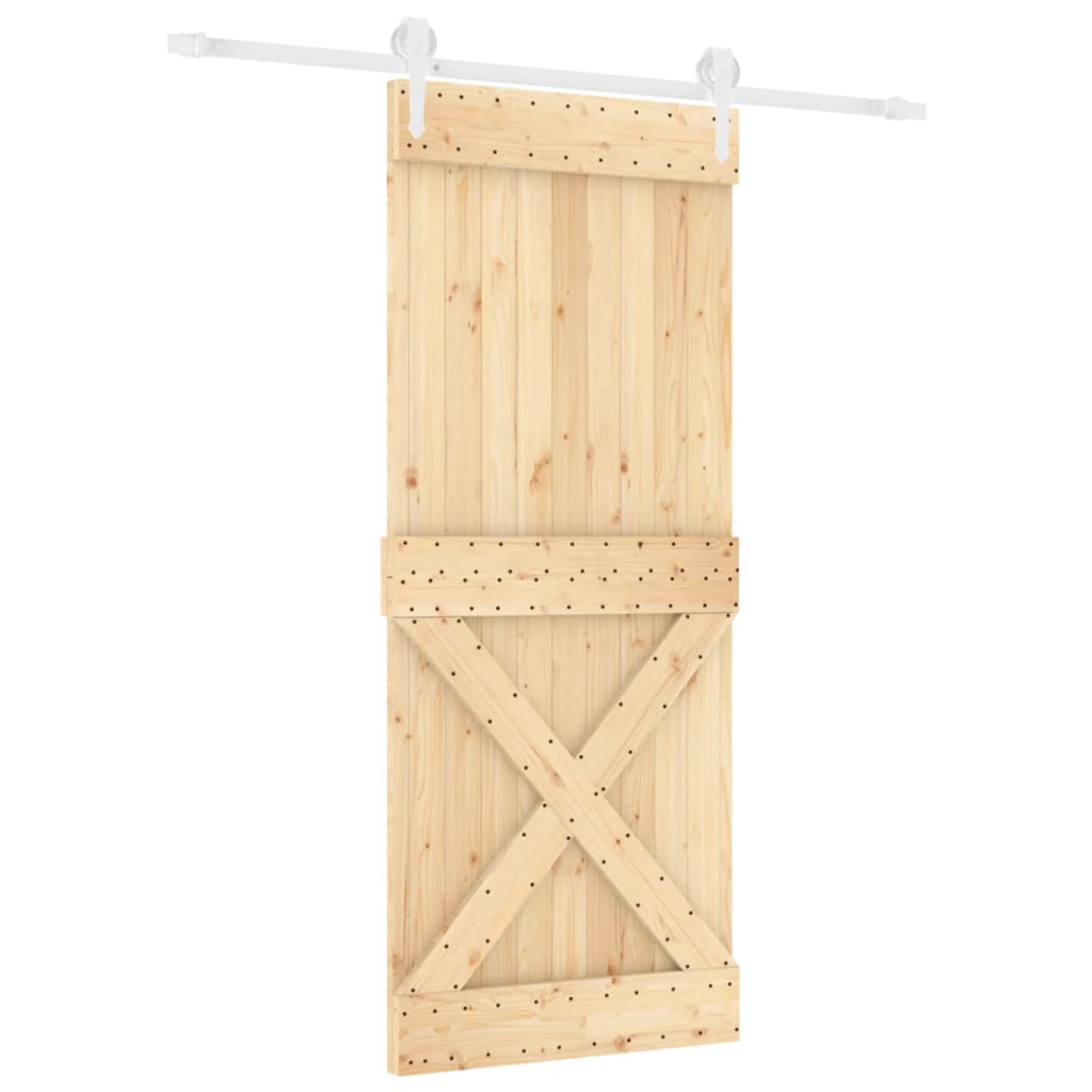 Puerta corredera de Vidaxl con masa de 85x210 cm de pino sólido