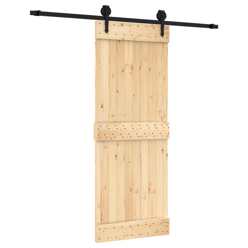 Puerta corredera de Vidaxl con masa 80x210 cm de pino sólido