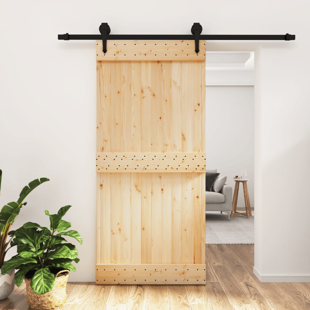 Puerta corredera de Vidaxl con masa de 95x210 cm de pino sólido