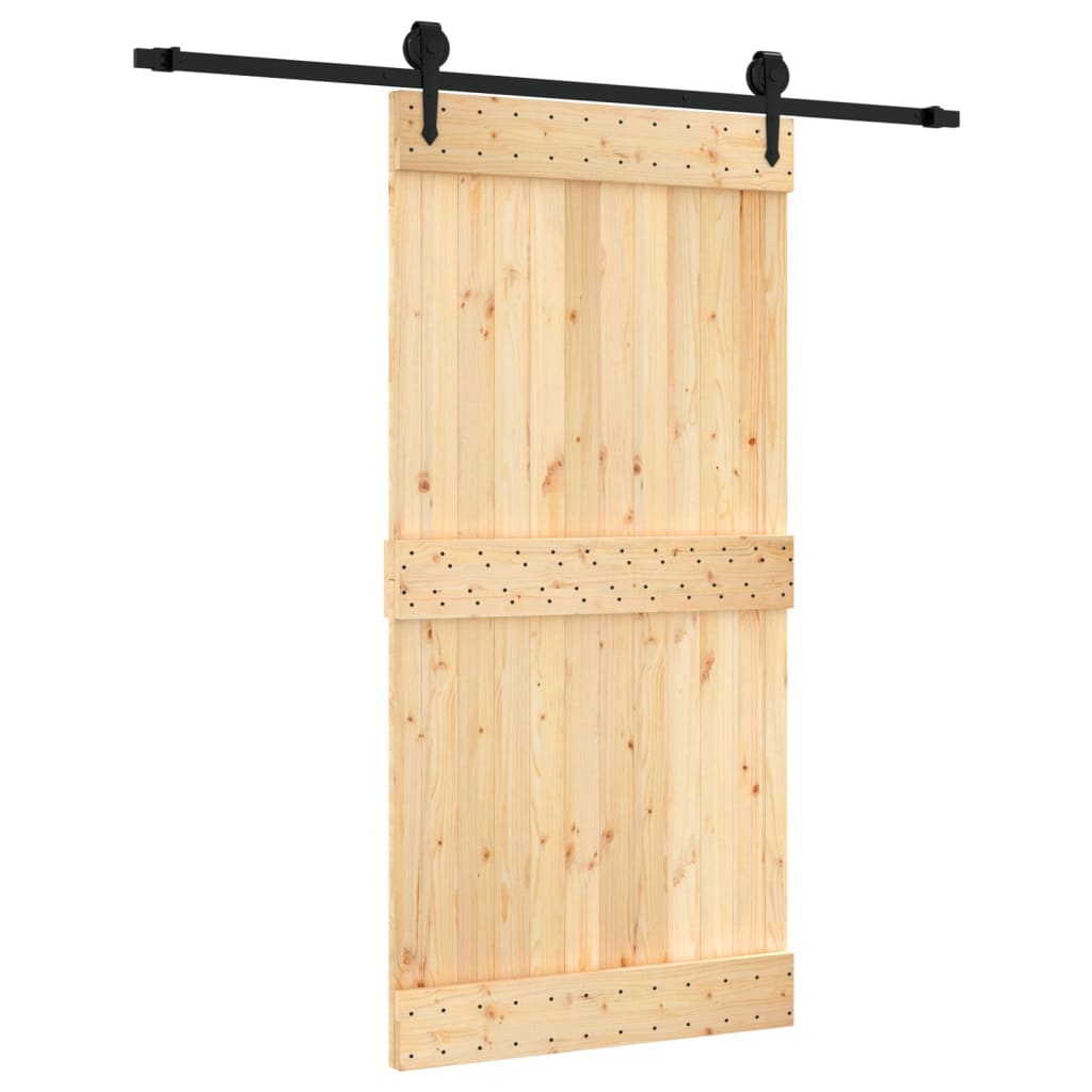 Puerta corredera de Vidaxl con masa 100x210 cm de pino sólido