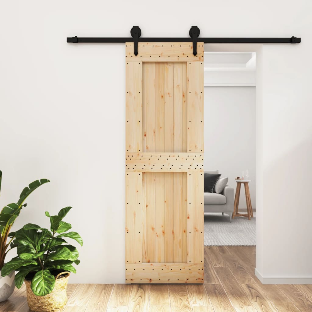 Puerta corredera de Vidaxl con masa de 70x210 cm de pino sólido