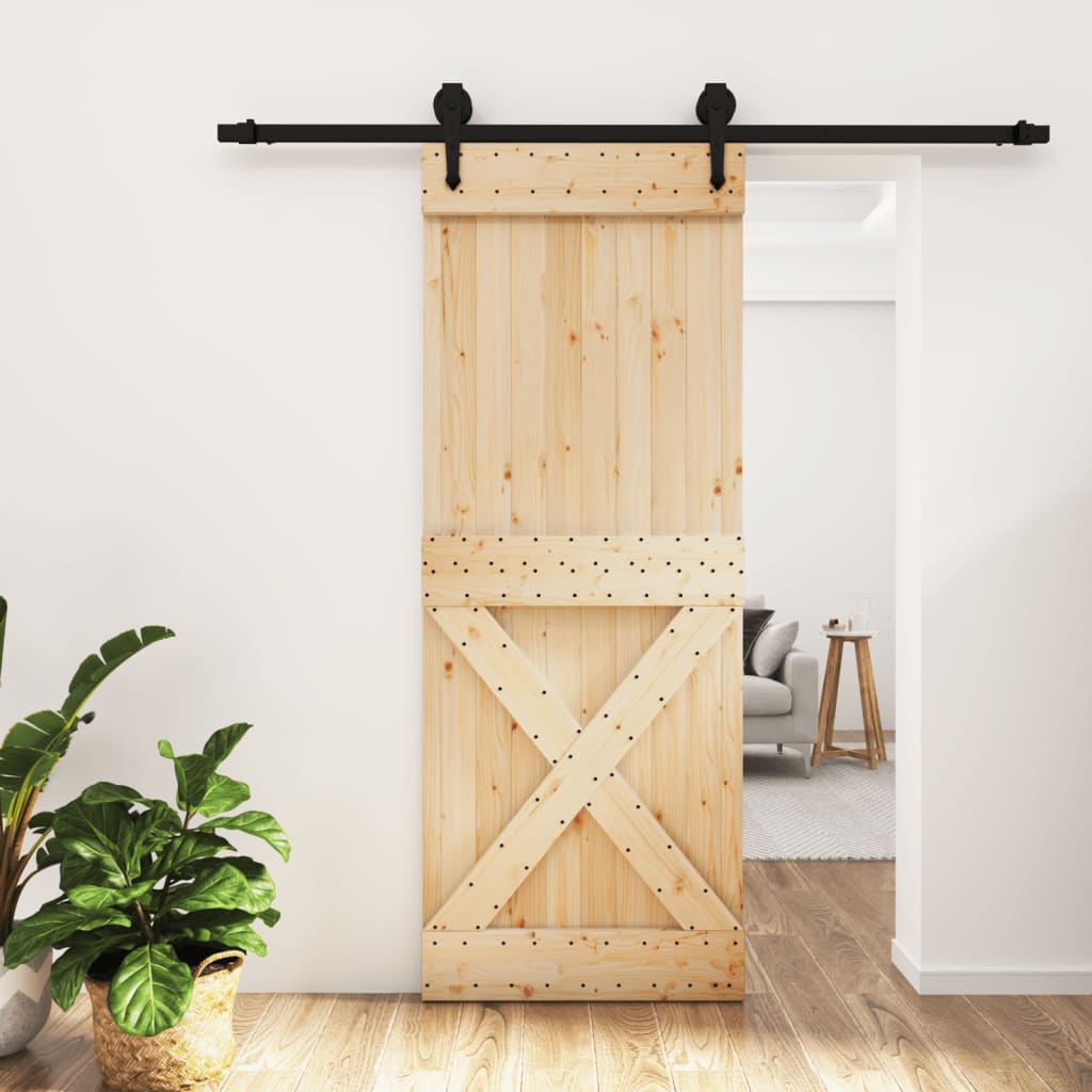 Porta scorrevole Vidaxl con pino solido da 80x210 cm per pastella