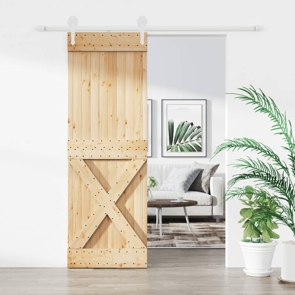 VidaXL sliding door with batter 80x210 cm Solid pine