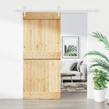 Vidaxl sliding door with batter 90x210 cm solid pine