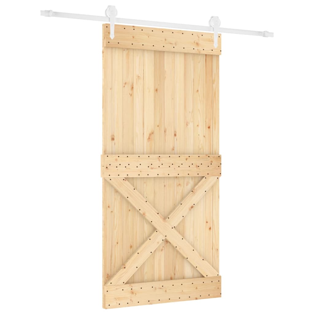 VidaXL Schuifdeur met beslag 100x210 cm massief grenenhout