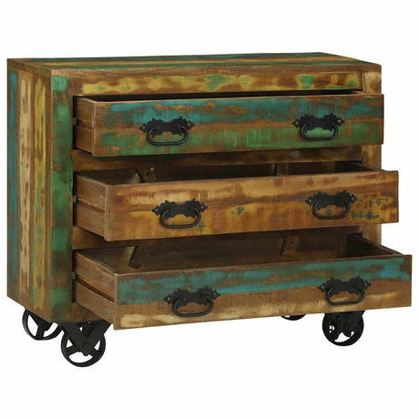 Vidaxl dressoir met lade bruin 80 x 30 x 65 cm massief gerecycled hout