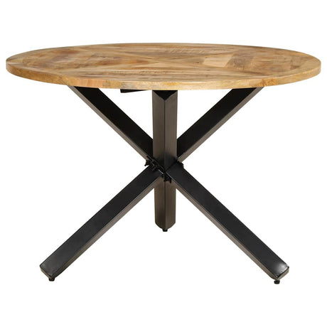 Vidaxl eettafel ø110x76 cm massief ruw mangohout