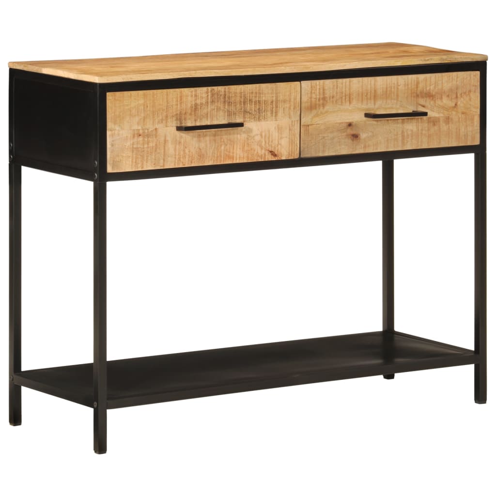 Vidaxl wandtafel 100x35x76 cm massief mangohout en ijzer