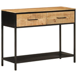 Vidaxl wandtafel 100x35x76 cm massief mangohout en ijzer