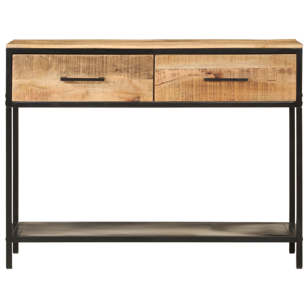 Vidaxl wandtafel 100x35x76 cm massief mangohout en ijzer