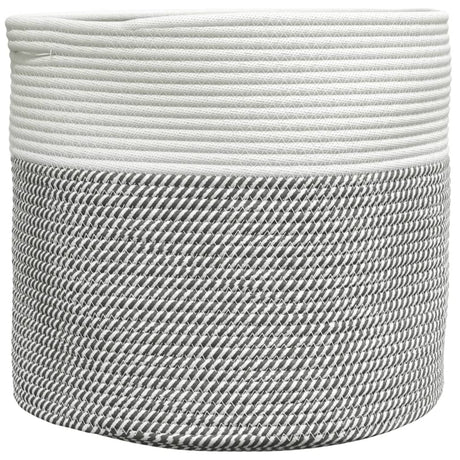 Vidaxl opbergmand ø 40x35 cm katoen grijs en wit