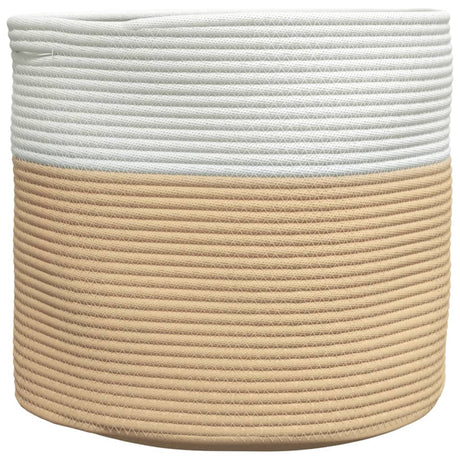 Vidaxl opbergmand ø 40x35 cm katoen beige en wit