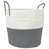 Vidaxl opbergmand ø 43x38 cm katoen grijs en wit