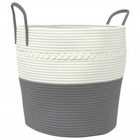 Vidaxl opbergmand ø 43x38 cm katoen grijs en wit