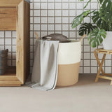 Vidaxl Cesto di stoccaggio Ø 43x38 cm di cotone beige e bianco