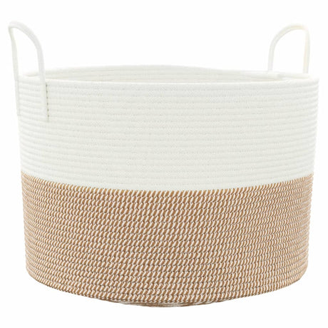 Vidaxl opbergmand ø 51x33 cm katoen bruin en wit