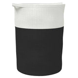 Cesta de almacenamiento de Vidaxl Ø 49x65 cm Algodón en blanco y negro