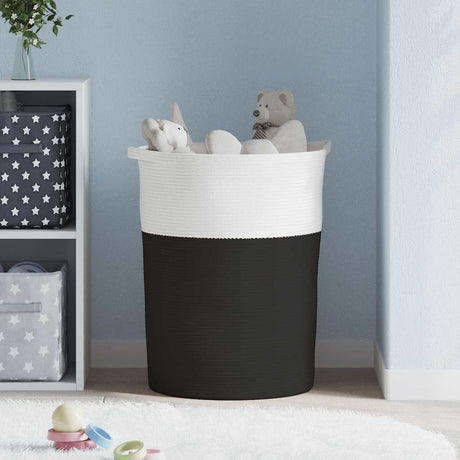 Vidaxl opbergmand ø 49x65 cm katoen zwart en wit