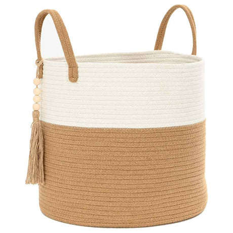 Vidaxl opbergmand ø 40x35 cm katoen bruin en wit