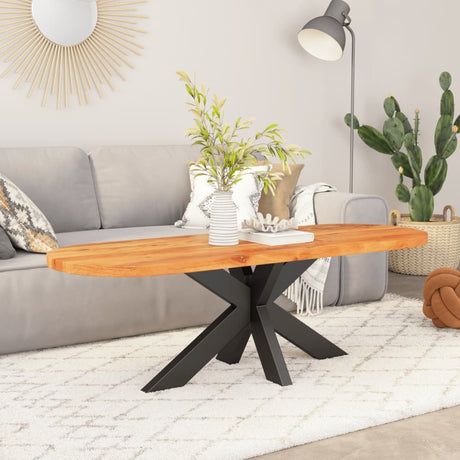 Vidaxl tafelblad ovaal 120x50x3,8 cm massief acaciahout