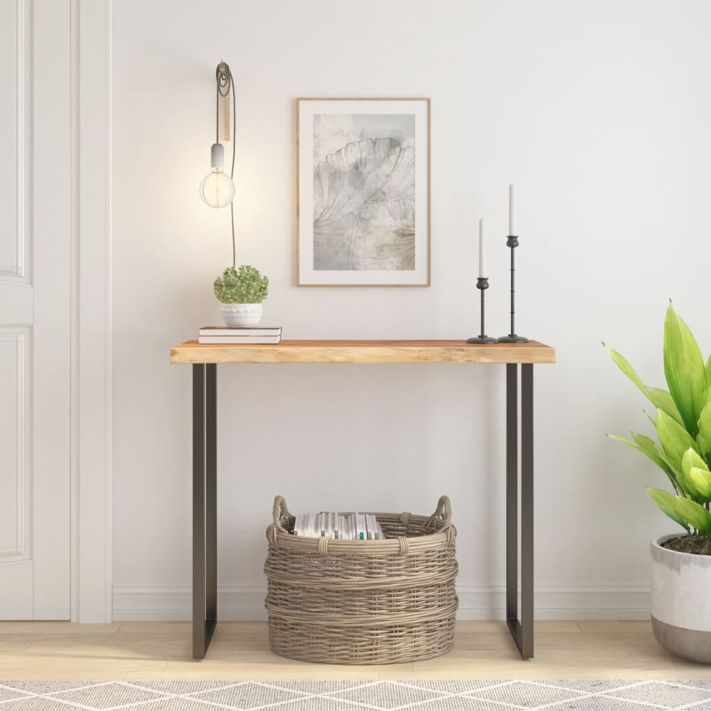 Vidaxl tafelblad rechthoekig natuurlijke rand 100x40x2,5 cm acaciahout
