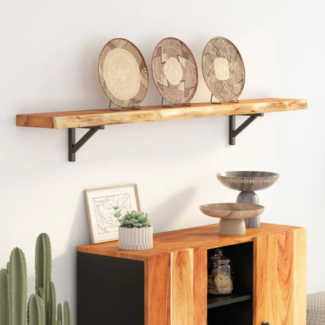 Vidaxl wandschap rechthoekig natuurlijke rand 160x20x3,8 cm acaciahout