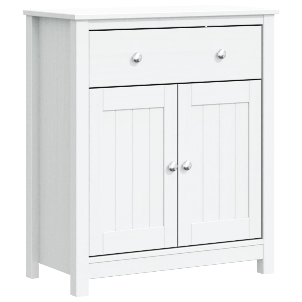 Vidaxl badkamerkast berg 69,5x34x80 cm massief grenenhout wit