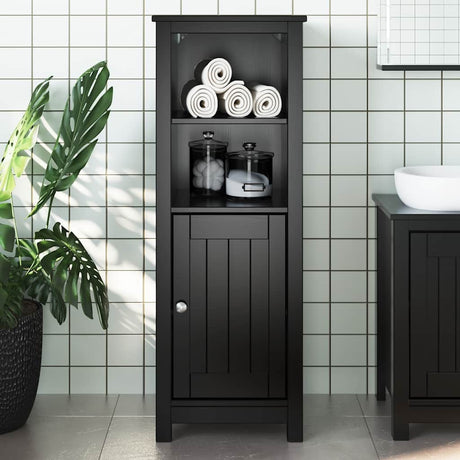 Vidaxl badkamerkast berg 40x34x110 cm massief grenenhout zwart