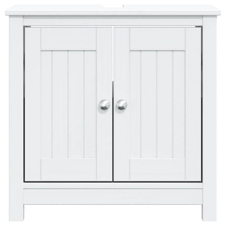 Vidaxl wastafelkast berg 60x34x59 cm massief grenenhout wit