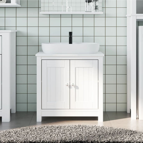 Vidaxl wastafelkast berg 60x34x59 cm massief grenenhout wit