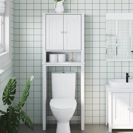 Vidaxl toiletmeubel berg 60x27x164,5 cm massief hout wit