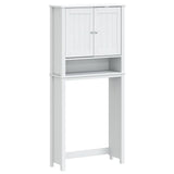 Vidaxl wasmachinekast berg 76x27x164,5 cm massief hout wit