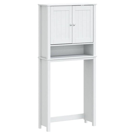 Vidaxl wasmachinekast berg 76x27x164,5 cm massief hout wit