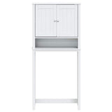 Vidaxl wasmachinekast berg 76x27x164,5 cm massief hout wit