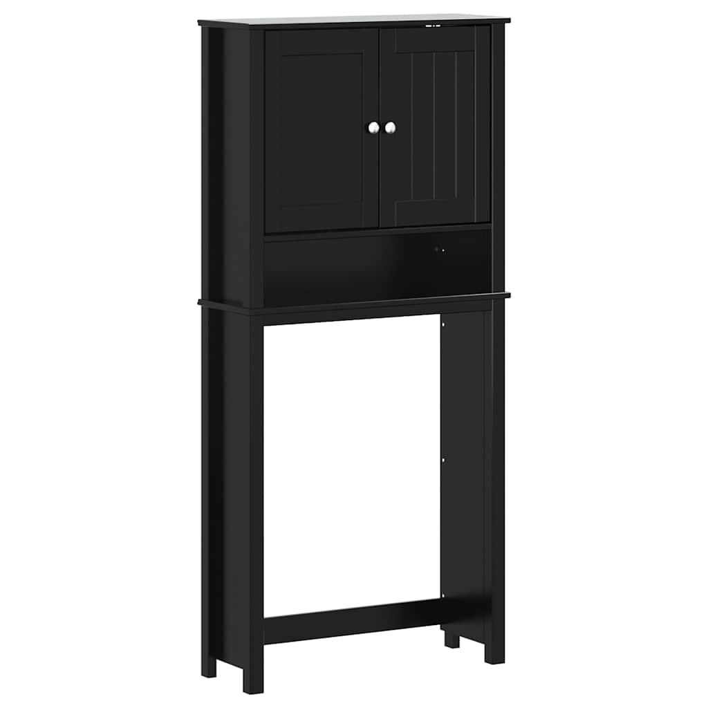 Vidaxl wasmachinekast berg 76x27x164,5 cm massief hout zwart