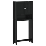 Vidaxl wasmachinekast berg 76x27x164,5 cm massief hout zwart